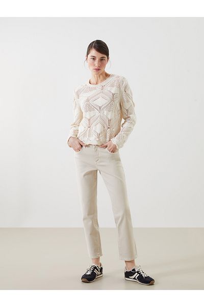 LC Waikiki Crew Neck Openwork Women's Knitwear Sweater