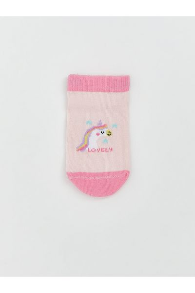 LC Waikiki Printed Baby Girl Booties Socks Pack of 5