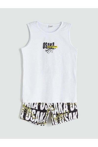 LC Waikiki Crew Neck Boy's Undershirt and Swim Shorts