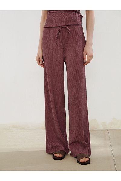 LC Waikiki Elastic Waist Textured Women's Trousers