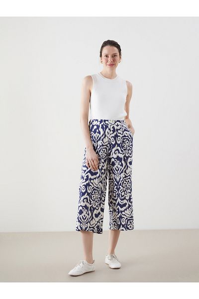 LC Waikiki Patterned Women's Capri with Elastic Waist