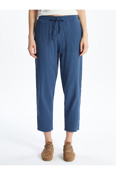 LC Waikiki Pantaloni de damă texturați cu talie elastică