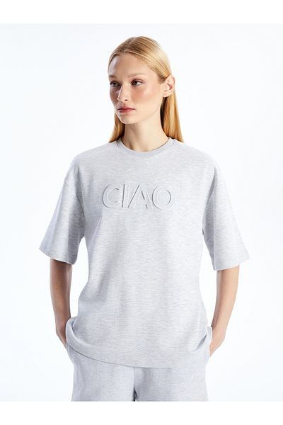 LC Waikiki Crew Neck Printed Oversize Women's T-Shirt