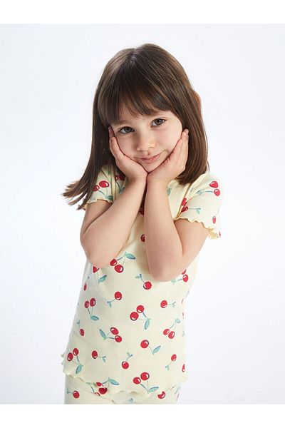 LC Waikiki LCW baby Crew Neck Printed Baby Girl Pajama Set