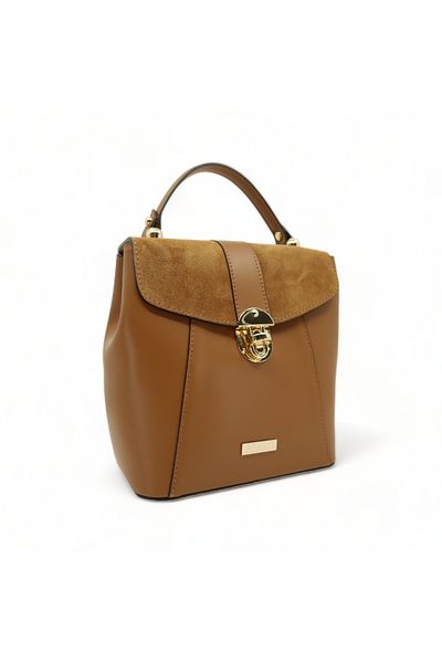 BESSO Stile in Citta Brown genuine leather backpack