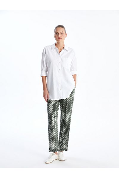 LC Waikiki Comfortable Fit Patterned Maternity Pants with Elastic Waist