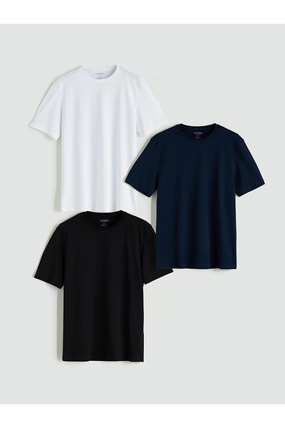 LC Waikiki Ανδρικό μπλουζάκι με κοντό μανίκι Crew Neck 3 Πακέτο