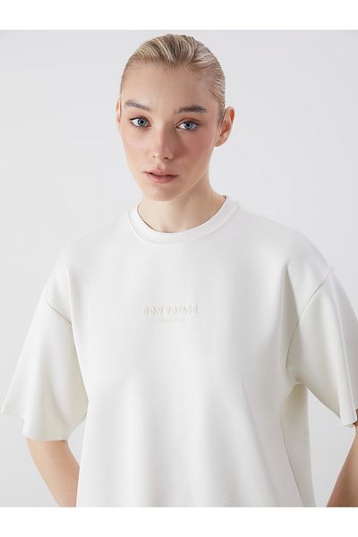 LC Waikiki Crew Neck Printed Oversize Women's T-Shirt