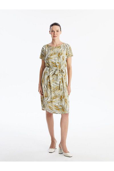LC Waikiki LCW Grace Crew Neck Print Women's Short Sleeve Dress