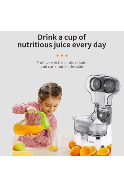 Generic Hands Free Dual-Head Electric Citrus Juicer, Portable Orange & Lemon Squeezer with USB, Easy to Clea