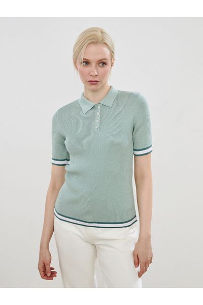 LC Waikiki Polo Neck Textured Women's T-Shirt