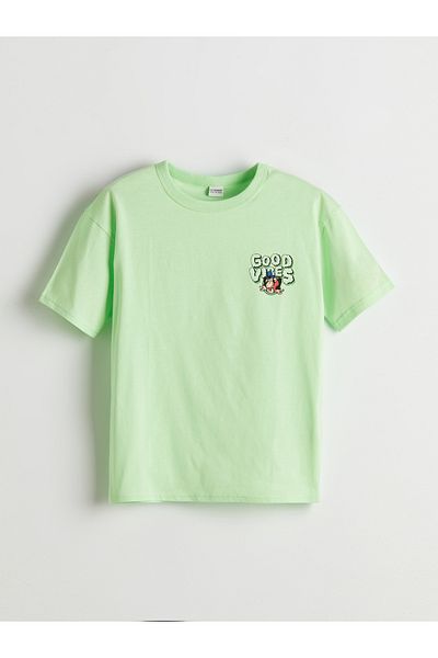 LC Waikiki Αγόρι μπλουζάκι με λαιμόκοψη Nostalgic Monkey printed