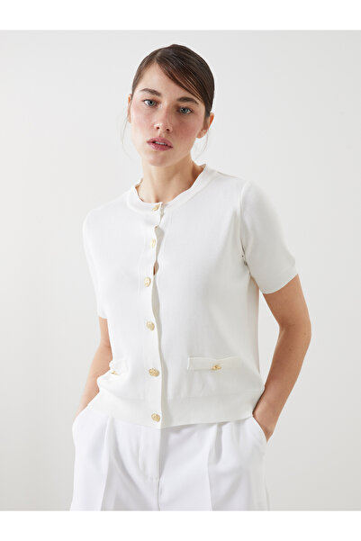 LC Waikiki Damen-Strickjacke mit Rundhalsausschnitt