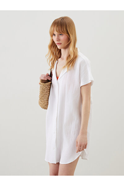 LC Waikiki Γυναικείο φόρεμα παραλίας γιακά πουκαμίσου