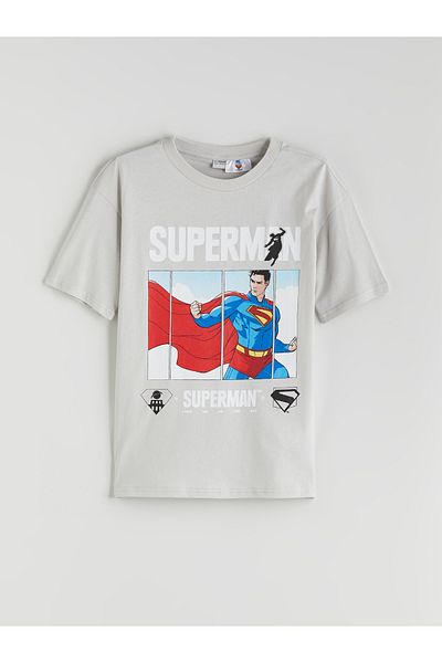LC Waikiki Crew Neck Superman Printed Boys T-Shirt and Shorts