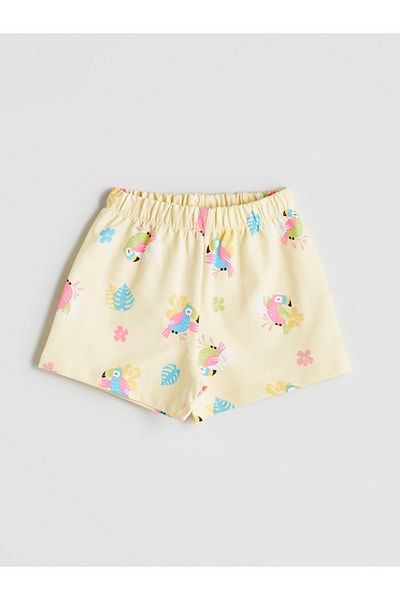 LC Waikiki Elastic Waist Printed Girl's Shorts
