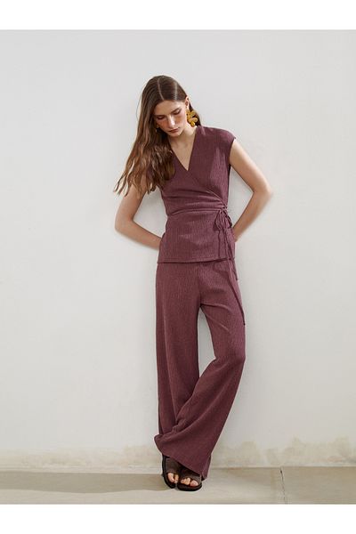 LC Waikiki Elastic Waist Textured Women's Trousers