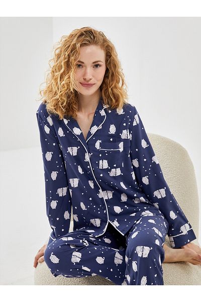 LC Waikiki Set de pijamale de damă cu guler de cămașă