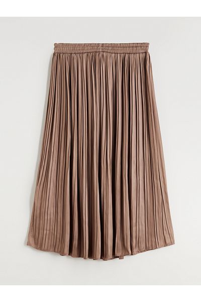 LC Waikiki Fusta plisata din satin cu talie elastica