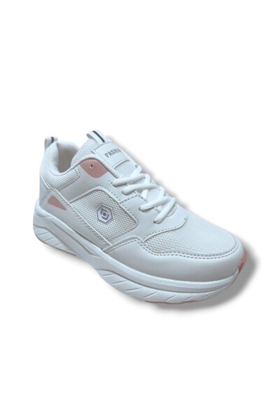 Queen Step 2110-25 Δερμάτινο Anorak Ανατομικό Γυναικείο Sneaker Λευκό Ροζ