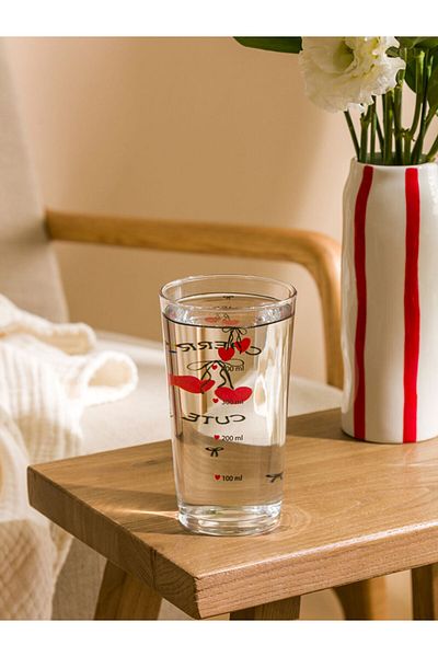 LC Waikiki Mixed Bow Printed Glass Water Cup 500 ml