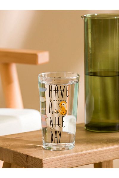 LC Waikiki Mixed Cat Printed Glass Cup 500 ml