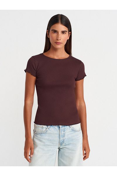 Dilvin 31935 Short Sleeve T-Shirt-Coffee