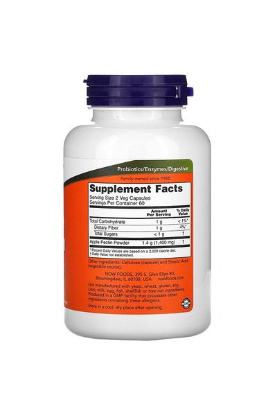 Now Foods , Apple Pectin, Prebiotic, Maintains Intestinal Health, 700mg, 120cps