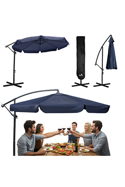 shumee Umbrelă de grădină pliabilă cu 8 segmente 350 cm cu husă Plonos PL-881