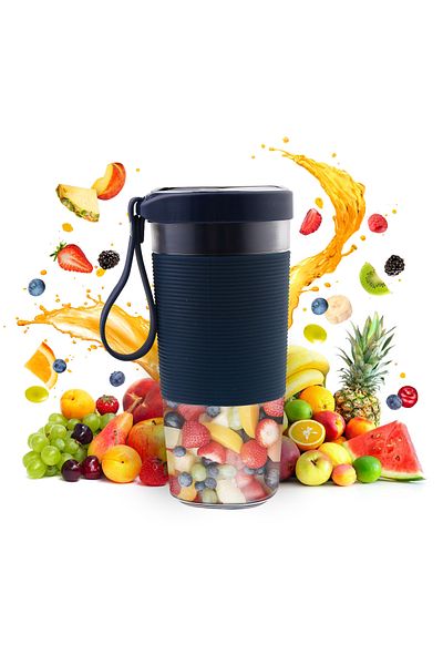 Lawazim Portable USB Juicer Blender - 300ml, 2 Blades, Rechargeable, for Smoothies & Shakes