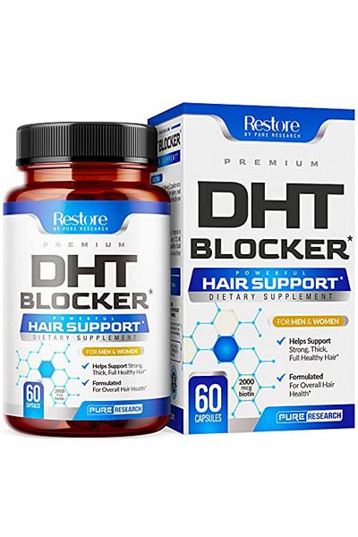 RESTORE Dietary Supplement, Restore, DHT Blocker, Stops Hair Loss and Stimulates Growth, 60 capsules