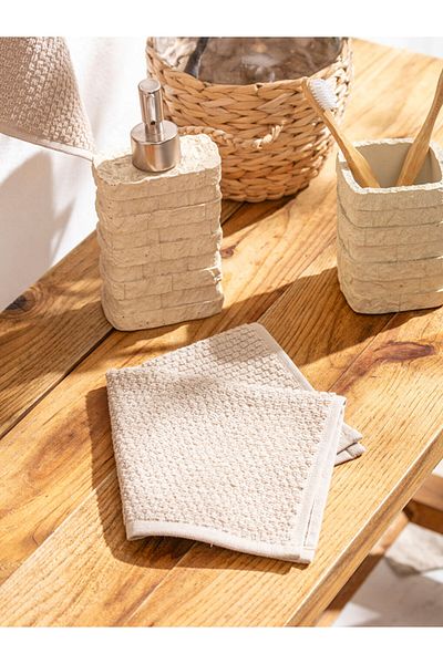 LC Waikiki Beige Cotton Hand Towel 4 Pcs 30X30 cm