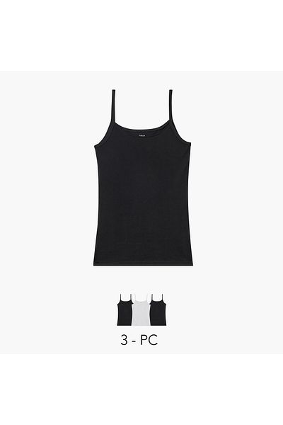 FAV Set of 3 - Strappy Vest with Scoop Neck