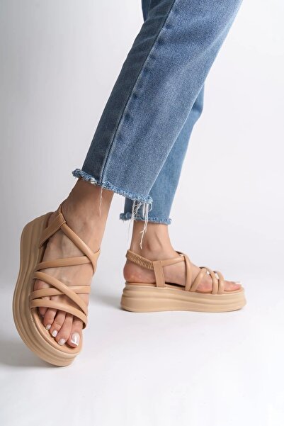 Joy Ayakkabı BELLA Еластична лента с детайли Ортопедична подметка Дамски санд...