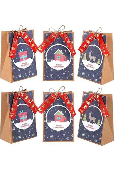 Naler Set of 12 Naler gift bags, paper, multicolor, 18 x 7 x 11.5 cm