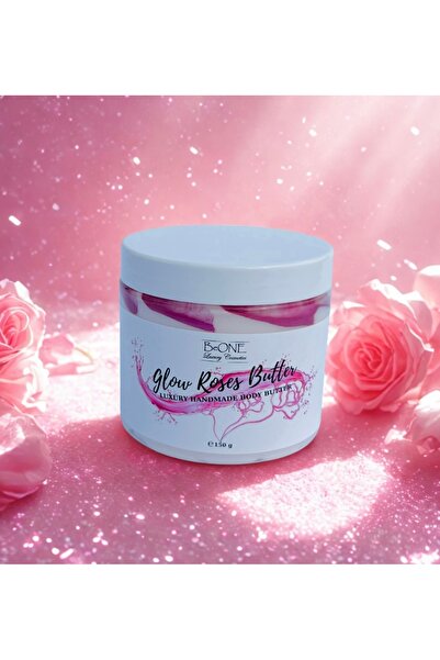 BeOne Cosmetics Glow Roses Butter - unt de corp cu particule stralucitoare, 1...