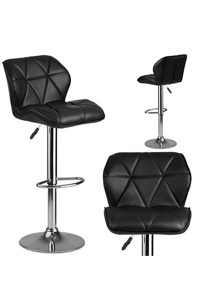 shumee Castel bar stool with backrest, black - 2 pcs.