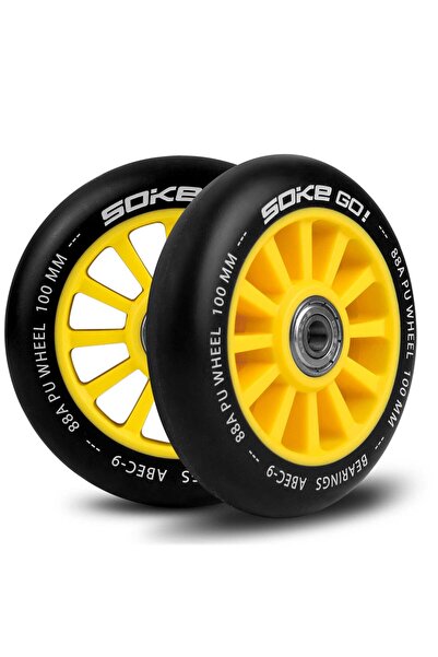 shumee Roți trotinetă 100 mm galbene 2 buc