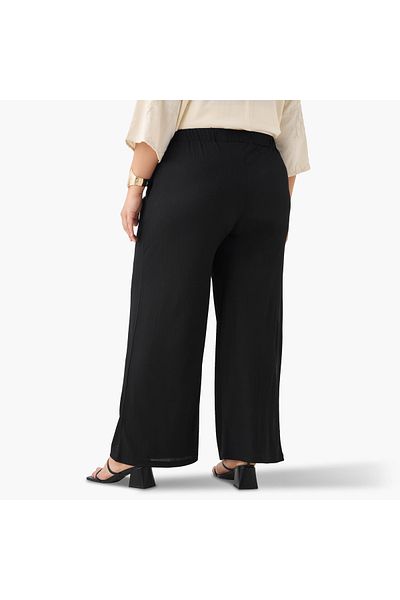 Ulla Popken Plisse Wide Leg Bottom