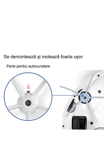 PAA-home Set doua perii laterale PAA-home din silicon de culoare alba compatibila cu aspiratoarele Roborock