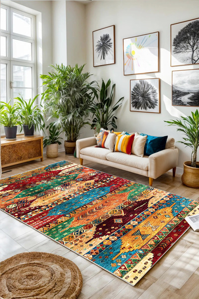 Halise Home Kaymaz Taban Yıkanabilir Kalın Dokulu Halı & Yolluk & Mutfak Halısı