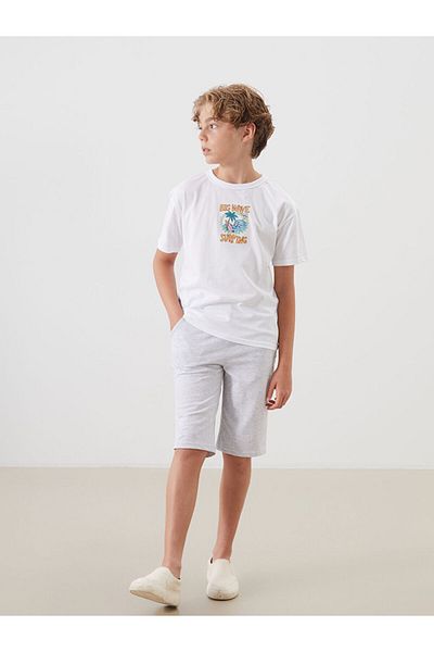 LC Waikiki White Crew Neck Boy's T-Shirt