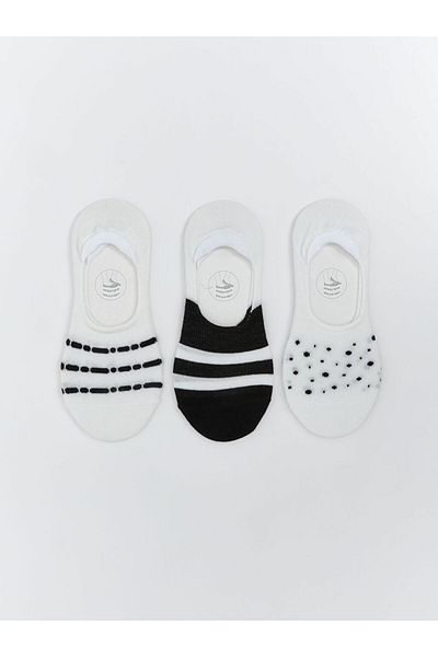 LC Waikiki New Season Patterned Women's Ballerina Socks 3-Piece - S58962Z8