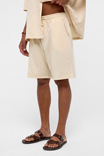 VAMOSCLO oversized Λινό Σορτς Φυσικό