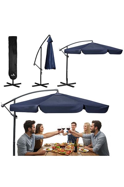 shumee Umbrelă de grădină pliabilă cu 6 segmente 350 cm cu husă Plonos PL-880