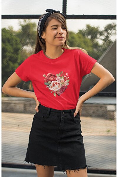 ArtYus Unisex Bărbați/Femei Floare Trandafir Inimă cu imprimeu Culori cu impr...