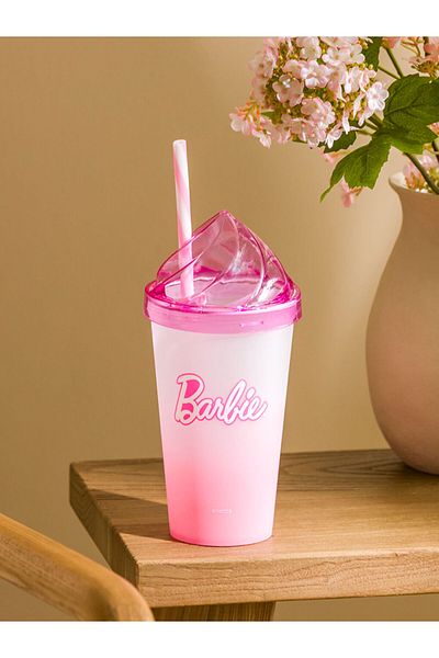 LC Waikiki Pink Barbie Printed Straw Cup 540 ml