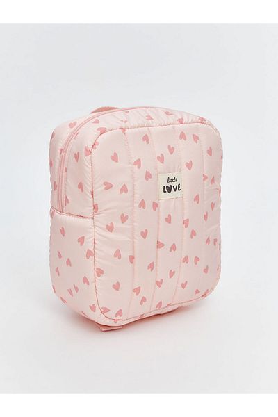 LC Waikiki Pink Heart Patterned Baby Girl Backpack