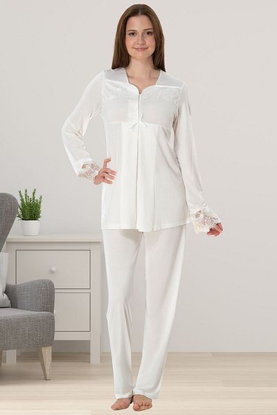 ByLohusa Effortt Ecru Maternity Maternity Pajama Set