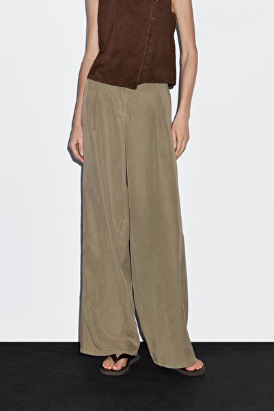 Massimo Dutti Dikiş detaylı dökümlü konik kesim pantolon